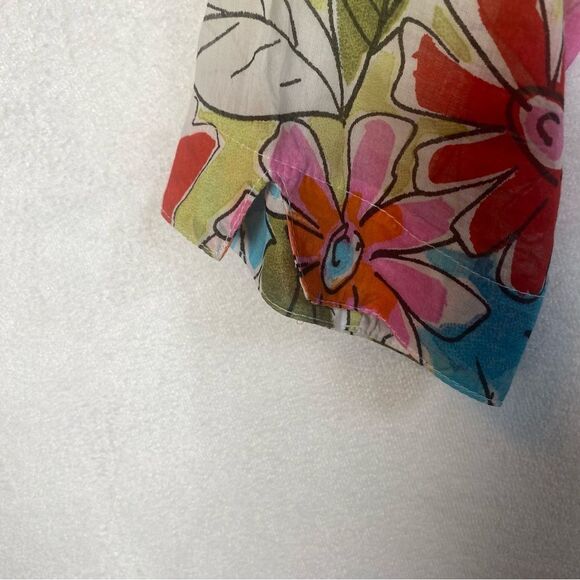 Sea Suns Vintage Semi-Sheer Floral Button Down Shirt Size Small - Picture 6 of 12